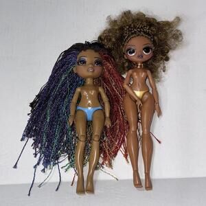 Rainbow Hair Plus Sized & LOL Surprise Omg Dolls Lot  Nude Preowned